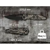 Нож складной туристический Weknife Reveille (9.7 см) Bohler M390 / Titanium песочно-бежевый — Photo 25