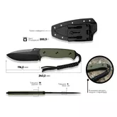 Ніж фіксований мисливський Sencut Toxodon, (11.6 см) 9Cr18MoV / G10 темно-зелений — Photo 23