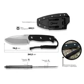 Ніж фіксований мисливський Sencut Toxodon, (11.6 см) 9Cr18MoV / G10 чорний — Photo 21