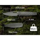 Нож складной туристический Weknife Hull (9.9 см) Bohler M390 / Titanium серый — Photo 25