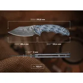 Нож складной туристический Civivi Pentad (8.8 см) Damascus / Micarta синий / белый — Photo 29
