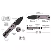 Ніж складаний кишеньковий Civivi Baby Banter 2, (5.9 см) Nitro-V / Aluminum фіолетовий — Photo 25