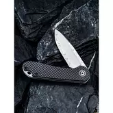 Ніж складаний кишеньковий Civivi Elementum, (7.5 см) Damascus / Carbon Fiber &amp; G10 — Photo 24