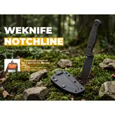 Нож фиксированный туристический Weknife Notchline, (8.7 см) CPM S35VN / Carbon Fiber медный с чехлом — Photo 24