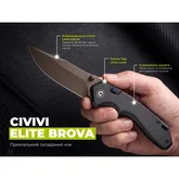 Ніж складаний туристичний Civivi Elite Brova, (8.7 см) CPM S35VN / Aluminum чорний — Photo 21