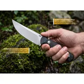 Нож фиксированный туристический Weknife Notchline, (8.7 см) CPM S35VN / Carbon Fiber черный с чехлом — Photo 25