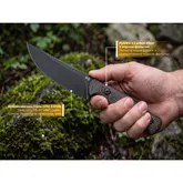 Нож фиксированный туристический Weknife Notchline, (8.7 см) CPM S35VN / Carbon Fiber медный с чехлом — Photo 25