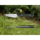 Нож фиксированный карманный Civivi High Grass Field Knife (7,4 см) 14C28N / Micarta зеленый с чехлом — Photo 34