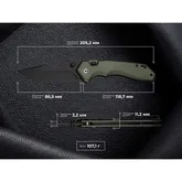 Ніж складаний туристичний Civivi Elite Brova, (8.7 см) CPM S35VN / Aluminum зелений — Photo 22